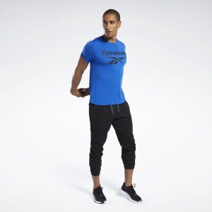 Reebok Workout Ready Supremium Graphic T Shirt Herren - Blau - DE 612-WHD